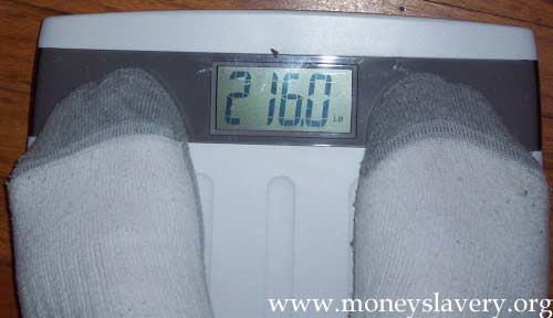 9th Week - 216.0 pounds